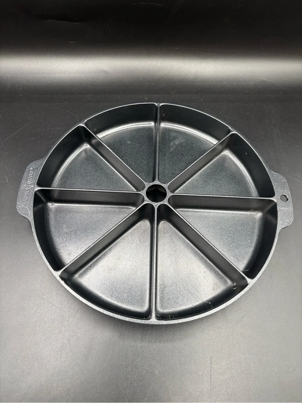Nordic Ware Pan Scottish Scone Cornbread Black Large Wedge Openings Made In USA